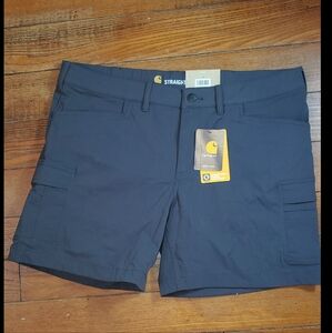 Carhartt Womens Sz 18 Force Madden Cargo Shorts Straight Fit Gray NWT